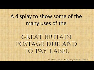 Uses of Postage Due and To Pay Labels